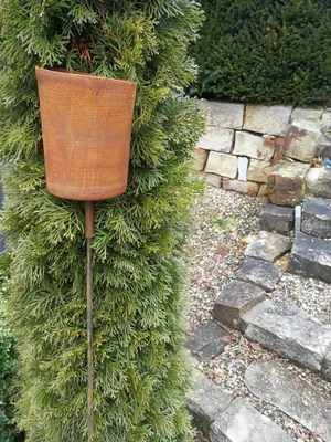 Produktbild von Edelrost Gartenfackel Topf mit Doppelspieß