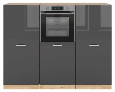 Produktbild von Küchenblock Vicco R-Line Anthrazit Hochglanz/Goldkraft Eiche 180 cm ohne Arbeitsplatte, Model 37641