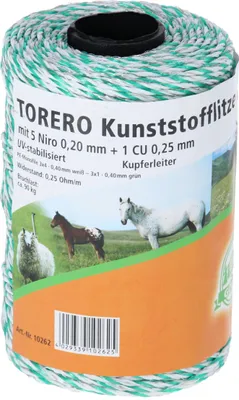 Produktbild von Torero Kunststofflitze Leitfix, 0,25 Ohm/m, weiß/grün, 200m