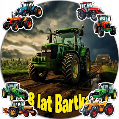 Image de Opłatek Na Tort 20Cm - Traktor Dekoracja Urodzinowa + Imię 15Cm 18Cm