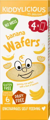 Image de KIDDYLICIOUS Mini-gaufrettes à la banane 4 x 4 g