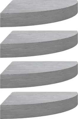 Obrázok produktu pre vidaXL Rohové plávajúce police 4 ks. Betónová sivá 35x35x3,8 cm MDF
