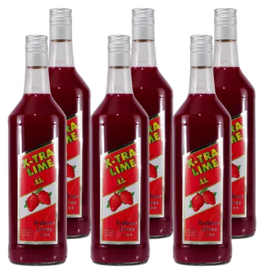 Produktbild von Rauter X-TRA Erdbeere-Limes (6 x 1,0L)