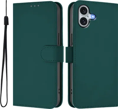 Produktbild von Mobigear Urban Wallet iPhone 16 Plus Hülle Klapphülle Geldbörse - Grün