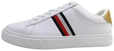 Immagine prodotto di Tommy Hilfiger Essential Court: scarpe da ginnastica da donna, modello stringato, colore bianco, adatte per lo sport e il tempo libero