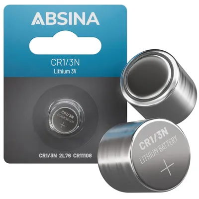 Produktbild von ABSINA CR1/3N Batterie Lithium 3V - Batterie CR11108 - 160mAh - DL 1/3N, 2L76, Batterie, DL1/3N