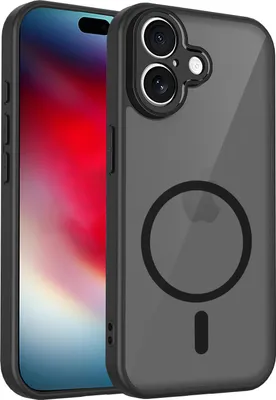 Obrázek produktu pro Magnetické pouzdro pro iPhone 17, průsvitné tvrdé PC pouzdro s měkkým TPU rámečkem Černý