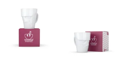 Produktbild von Fiftyeight 2 x Henkelbecher Grummelig 350 ml weiß