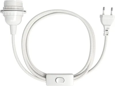 Produktbild von EAZY CASE 1x E27 Lampenfassung mit Kabel 3,5m, aus Kunststoff, mit Ein- und Ausschalter, Sockeladapter in Weiß