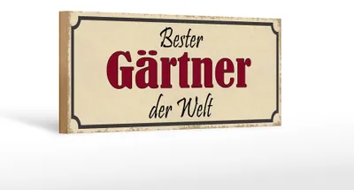 Produktbild von Holzschild Spruch 27x10cm bester Gärtner der Welt