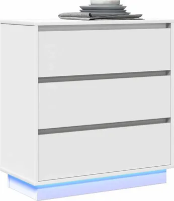 Obrázek produktu pro vidaXL Noční stolek se zásuvkami Bílý 71 x 34,5 x 75 cm Materiál na bázi dřeva