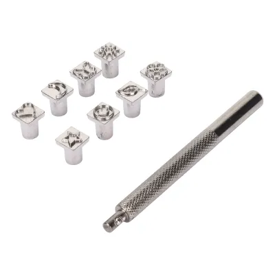 Productafbeelding van Set stansponsels voor leer, set metalen stempels, DIY-stempels voor leer, set stempelgereedschap voor leerbewerking, stempelgereedschap voor leer, pons voor leer