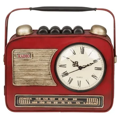 Produktbild von Retro Radio Schlüsselhalter mit Analoguhr