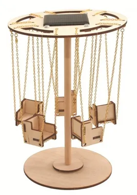Produktbild von Solar Kettenkarussell Modellbausatz, 22 cm Höhe, zum Bemalen und Selbstgestalten