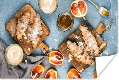 Produktbild von MuchoWow® Poster Croissant - Obst - Frühstück 120x80 cm - Bilder