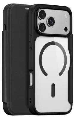 Produktbild von iPhone 18 Pro Hülle - Dux Ducis Skin X Pro Series Klapphülle - MagSafe Compatible - Schwarz