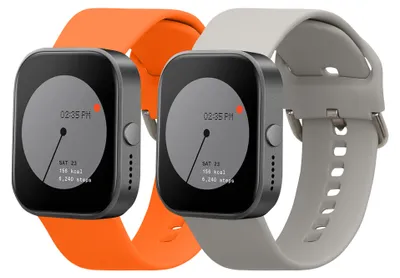Produktbild von kwmobile 2x Uhrenarmband für CMF by Nothing Watch Pro (D395) Armband - Fitnesstracker Band Set aus TPU Silikon - Ersatzarmband Smartwatch - Grau