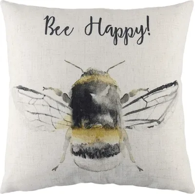 Immagine prodotto di Evans Lichfield - Copricuscino "Bee Happy" RV1977 (taglia unica) (nero/giallo/bianco)