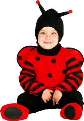 A child wearing a ladybug costume.