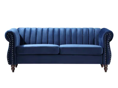 Produktbild von 3-Sitzer-Sofa in Velours königsblau TRUMBO