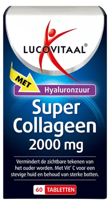 Productafbeelding van Lucovitaal Super Collageen 2000 mg met Vitamine C & Hyaluronzuur, 60 Tabletten, Voedingssupplement voor Volwassenen, Voor Collageenvorming en Huid
