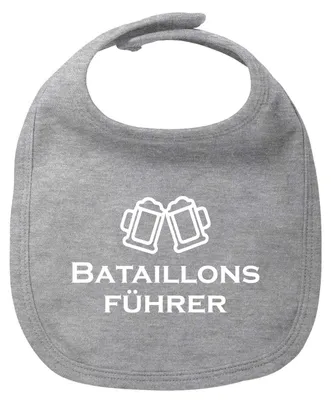 Produktbild von Huuraa Baby Lätzchen Bataillonsführer Schützenfest Heather Grey Klettverschluss  Baumwolle Latz Geschenkidee