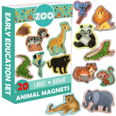 Produktbild von Zoo – 20 große Kühlschrankmagnete für Kinder und Kleinkinder – Magnettafelmagnete – Magnetspielzeug