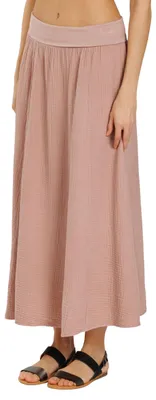 Produktbild von Caspar RO036 Damen Musselin Maxi Rock aus 100% Baumwolle | Langer A-Linie Sommerrock mit elastischem Stretchbund | Leichter Baumwollrock |  Italy