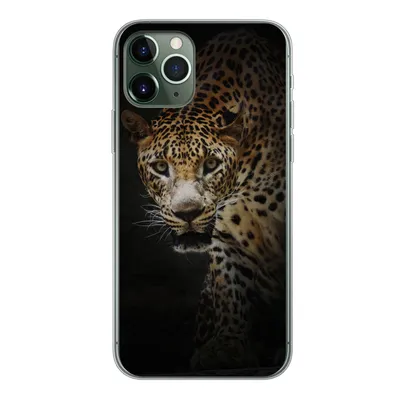 Produktbild von MuchoWow® Handyhülle Schutzhülle Hülle für iPhone 11 Pro Leopard - Wilde Tiere - Licht Silikon Softcase Handy Hülle - Handy