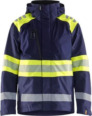 Produktbild von Blakläder High Vis Shell Jacke 4420, Farbe:Marineblau/ High Vis Gelb, Größe:4XL