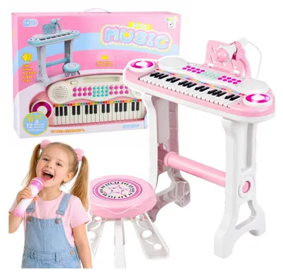 Zdjęcie produktu dla Elektroniczne pianino/organy dla dzieci, stołek, mikrofon