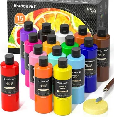 Produktbild von Bunte Acrylfarbe Set 15 Farben 473ml