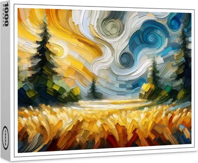 Image de puzzle raxxa Premium "Champs de récolte tourbillonnants", 1000 pièces
