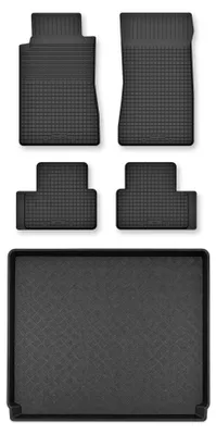 Produktbild von Gummimatten + Kofferraumwanne für Mercedes-Benz Klasa E W211 2002-2009 (Kombi) – Schwarz, Semi-Universal, angepasst – Wielganizator Semi-Universal