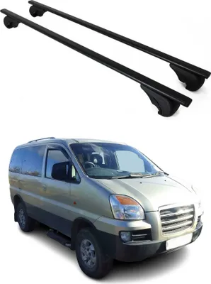 Productafbeelding van Dakdragers, dwarsbalken voor Hyundai H1 Starex, bouwjaar 1997-2008, zwart staal
