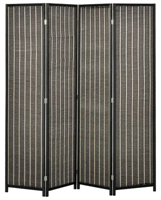 Produktbild von HOMCOM Paravent 4-Teilig Raumteiler Faltbar aus Bambus 180 x 180 cm Braun