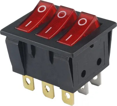Immagine prodotto di KCD3 Interruttore triplo 16A/250V Rosso