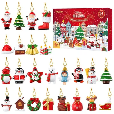 Produktbild von Adventskalender mit hängenden Weihnachtsornamenten Countdown bis Weihnachten