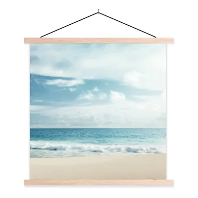 Produktbild von MuchoWow® Textilposter Strand - Meer - Sommer 40x40 cm mit holzfarbenen Rahmen - Posterleiste