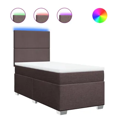 Produktbild von Boxspringbett mit Matratze Dunkelbraun 90x200 cm Stoff