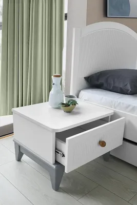 Image de Table de chevet pour enfants Table de chevet chambre d'enfant bois blanc Table Nouveau