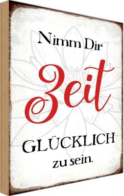 Produktbild von vianmo Holzschild 18x12 cm nimm dir Zeit glücklich zu sein Spruch Zitat