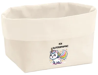 Produktbild von Huuraa Organizer Ich Glitzerpupse Einhorn 8 Liter Large Canvas Baumwolle Utensilo Geschenkidee