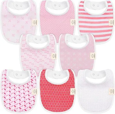 Produktbild von Famanu Babyschürzen 8er Set aus Baumwolle - rosa