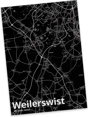 Produktbild von Mr. & Mrs. Panda Postkarte Weilerswist - Geschenk, Grußkarte, Stadt, Postkarten, Dorf Karte Landkarte Map Stadtplan, Ansichtskarte, bildkarte, Fotokarte