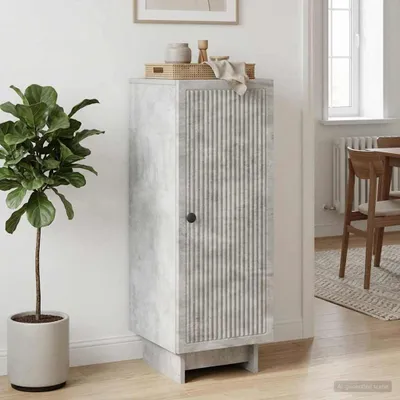 Image de Buffet vidaXL gris béton 33 x 34,5 x 90 cm en aggloméré
