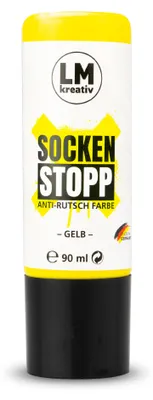 Produktbild von LM-Kreativ Socken Stopp 90 ml, Gelb – Anti-Rutsch-Farbe für Textilien