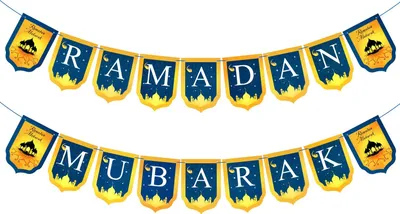 Produktbild von Ramadan Mubarak Banner Blau und Gold Home Dekorationen für Ramadan