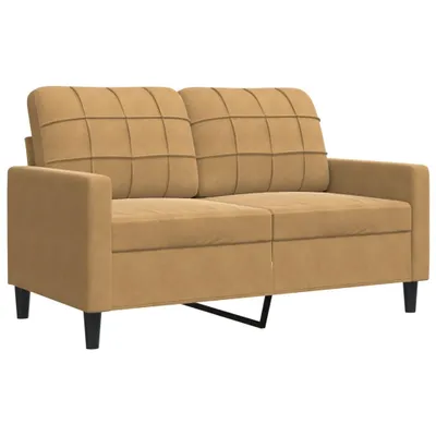 Image de Canapé à 2 places Marron 120 cm Velours