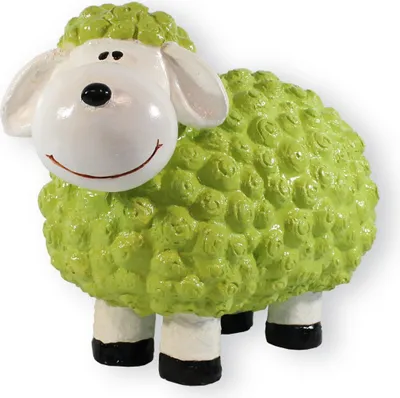 Produktbild von Buntes Deko Schaf "Andy" grün Gartenfigur Schaf Dekofigur Schaf lustige Schafe